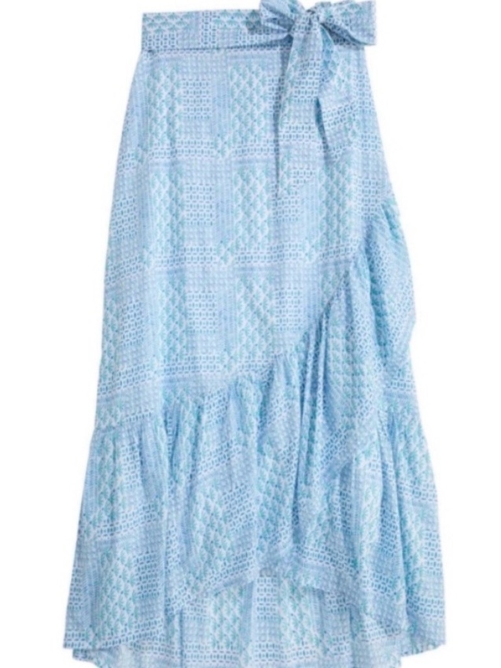 Vineyard Vines Katana Light Blue Printed Maxi Skirt w/removable Tie Waist